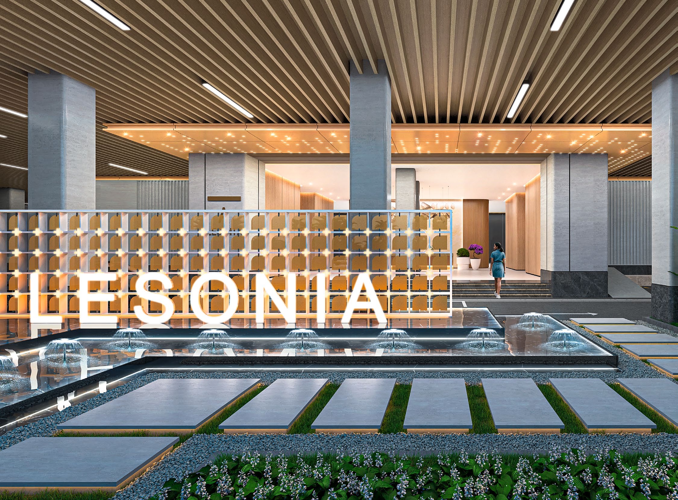 Walkway and landscaped grounds at Lesonia Residency in Kileleshwa Nairobi